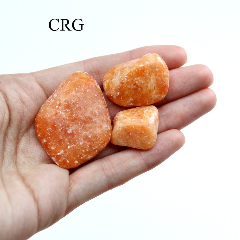 Tumbled Orange Orchid Calcite / 30-60mm AVG - 1 LB. LOT