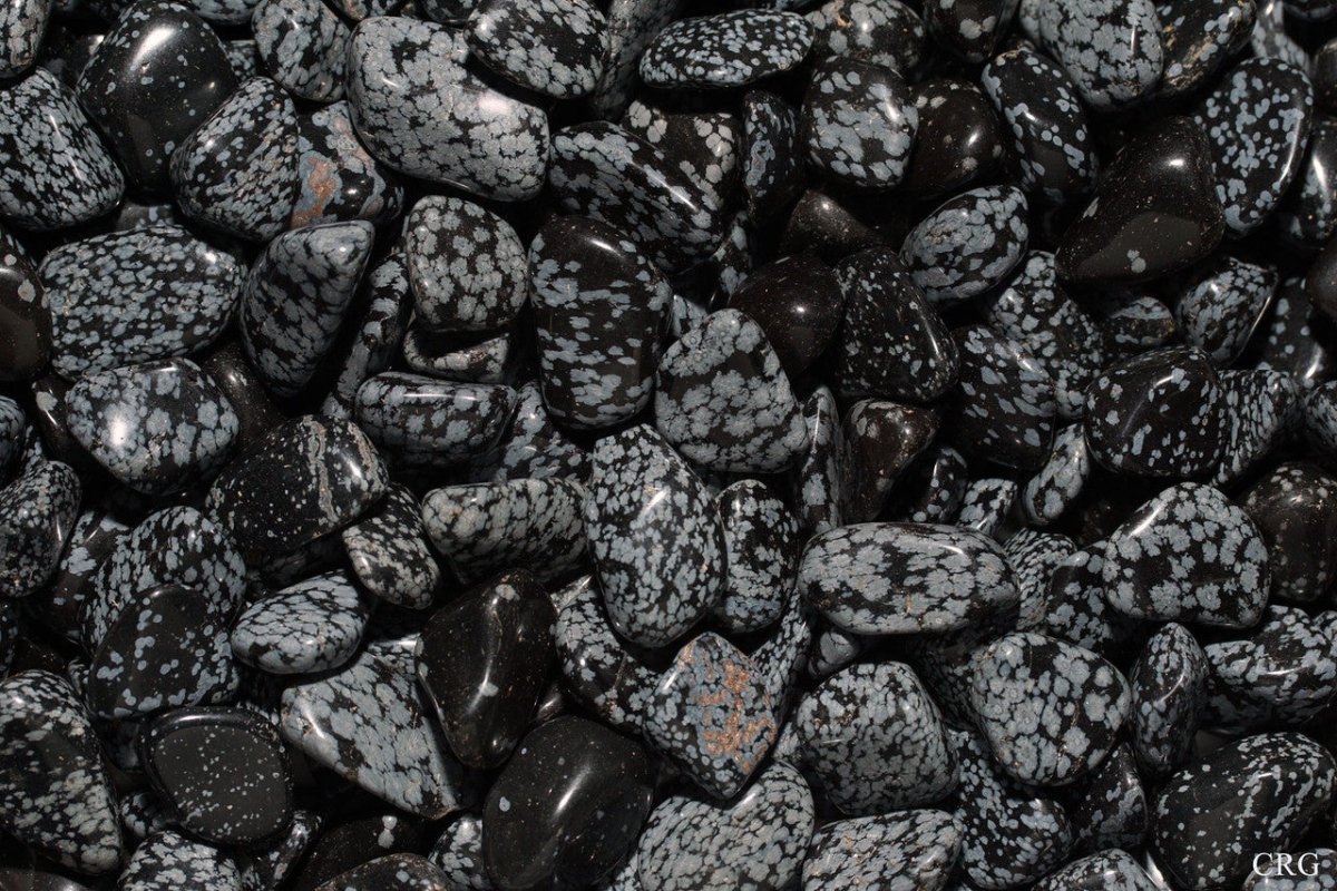 Tumbled Snowflake Obsidian / 1" AVG - 1 KILO LOT