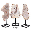 Pink Amethyst Slab with Removable Metal Base / 350-450g AVG - QTY 1