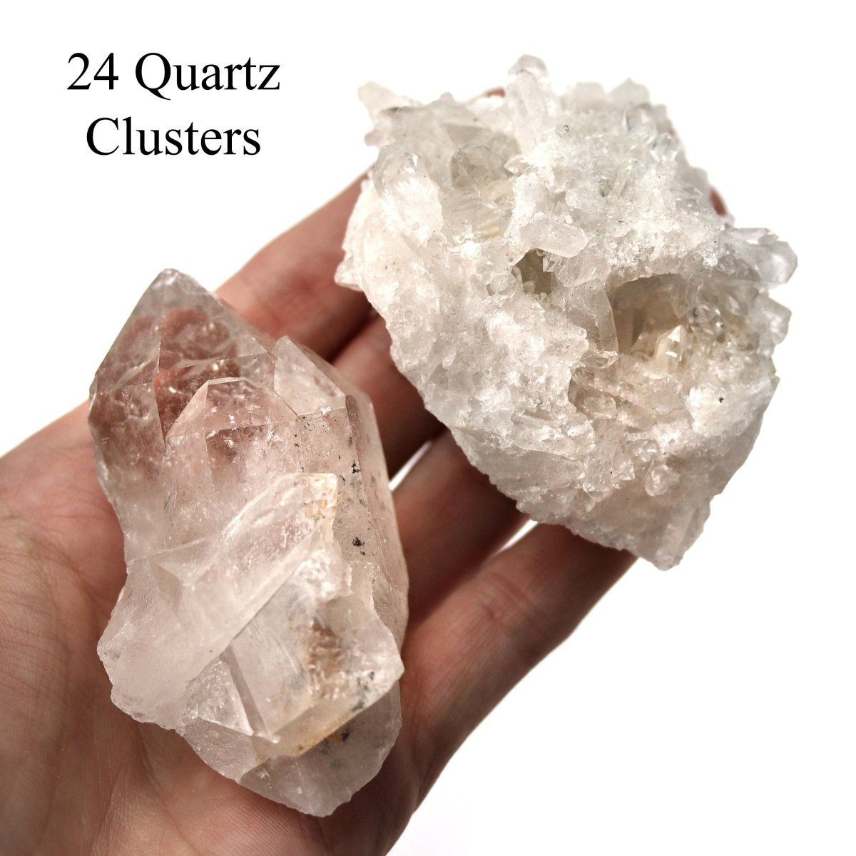 24 Piece Flat - Crystal Quartz Clusters from Brazil