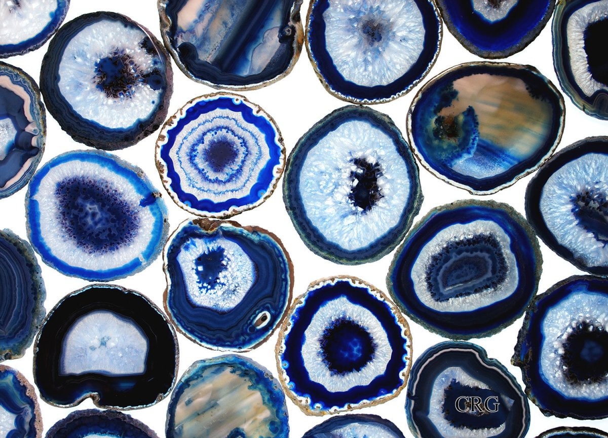 Blue Agate Slice Size #2 (3 To 3.5 Inches) (1 Piece)