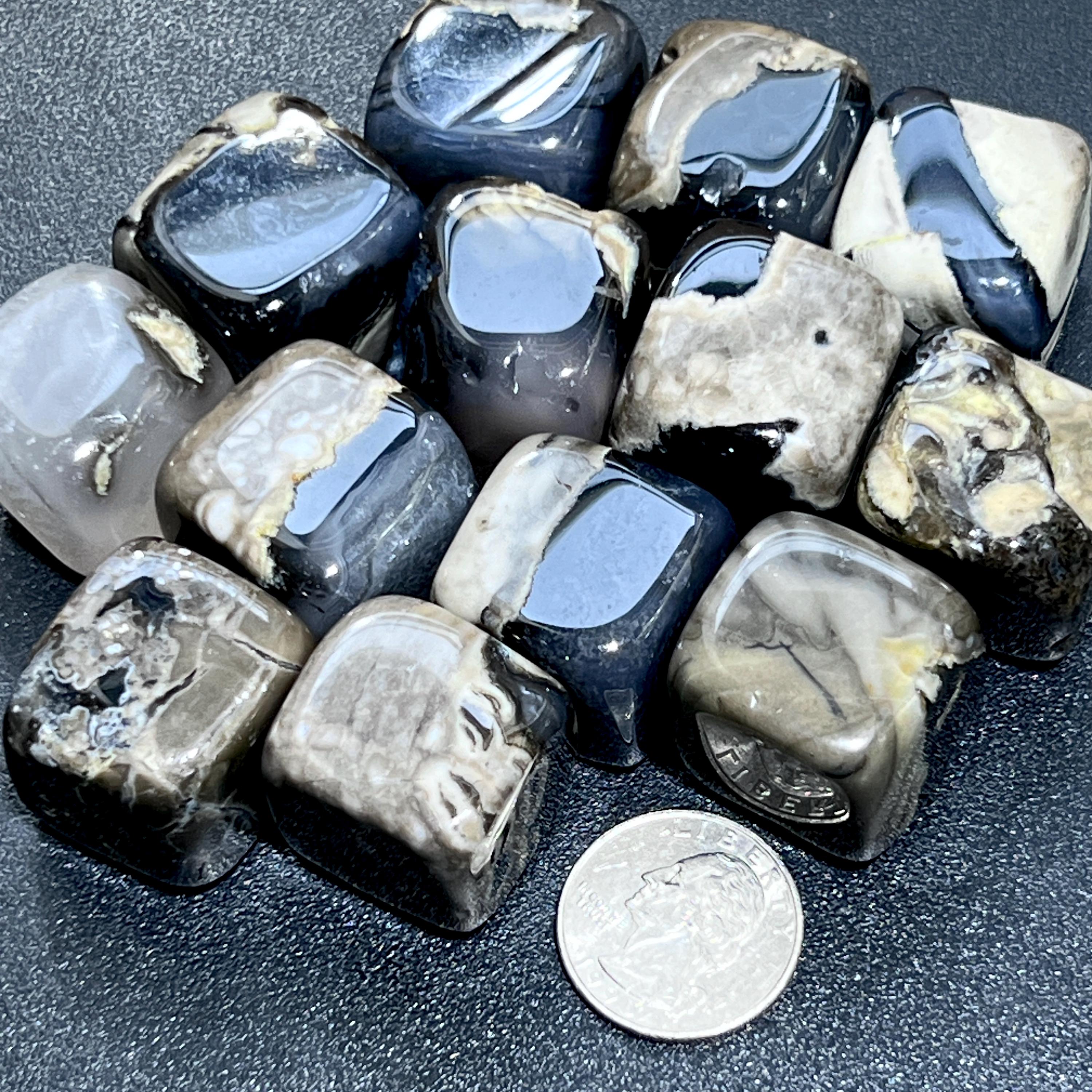 Volcanic Agate Tumbled (UV Reactive)(By The Piece Or Pound) Bulk Wholesale Supply