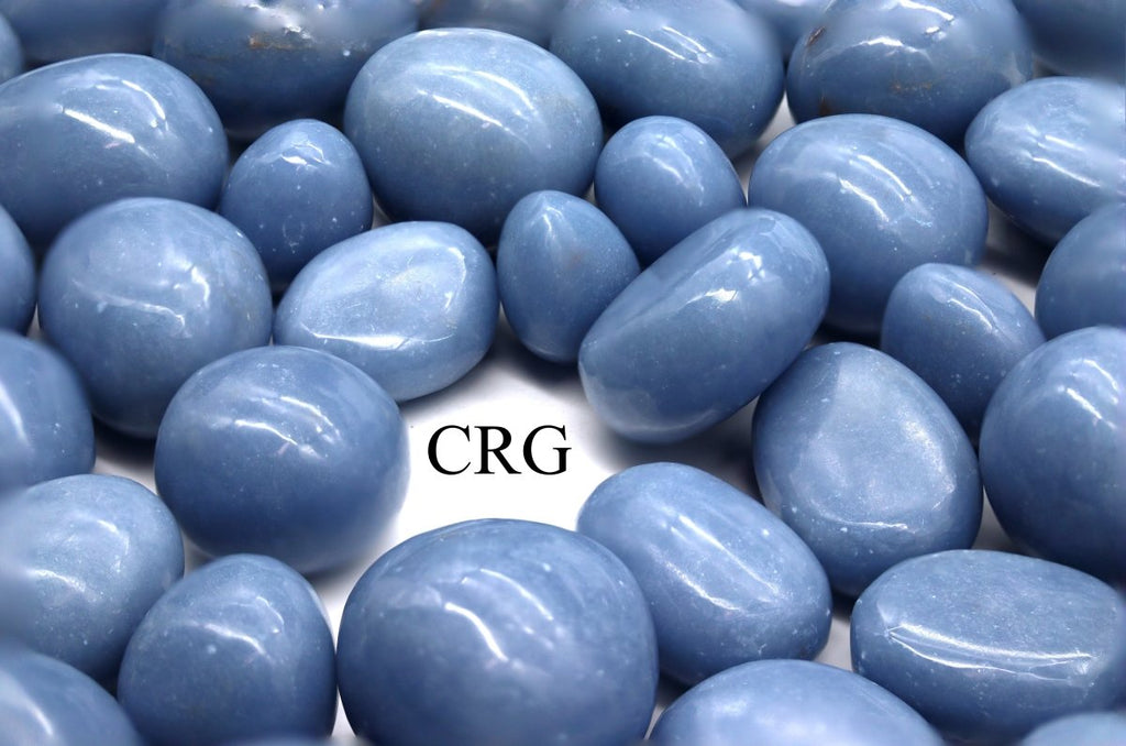 8 OZ LOT - Peru Angelite Tumbled / 20-35 MM AVG
