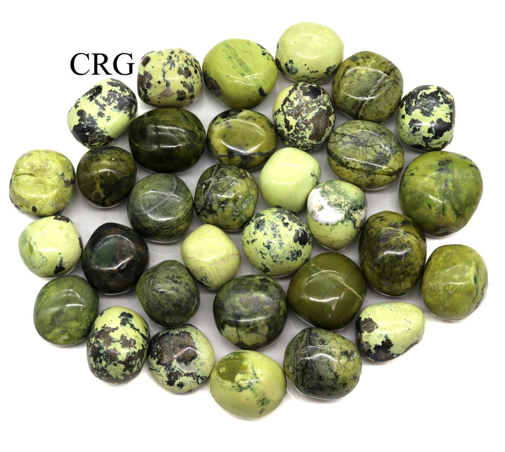 8 OZ LOT - Peru Green Serpentine Tumbled / 25-35 MM AVG