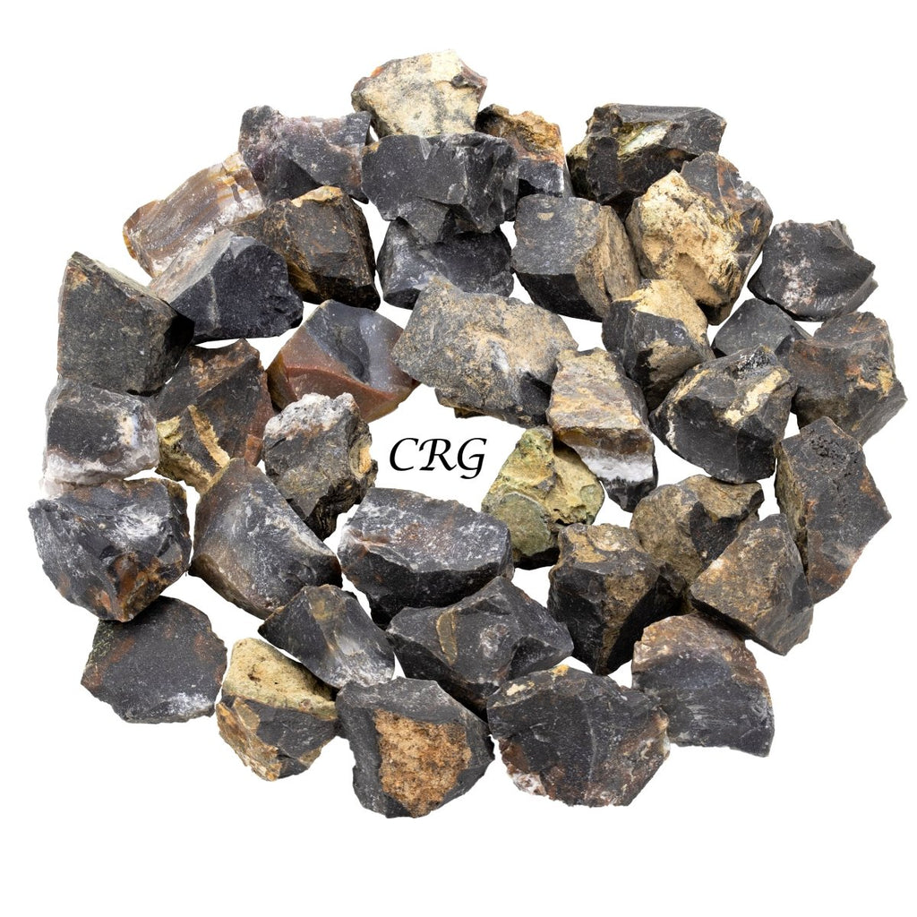 Rough Black and Grey Agate / 1-2" AVG - 1 KILO LOT