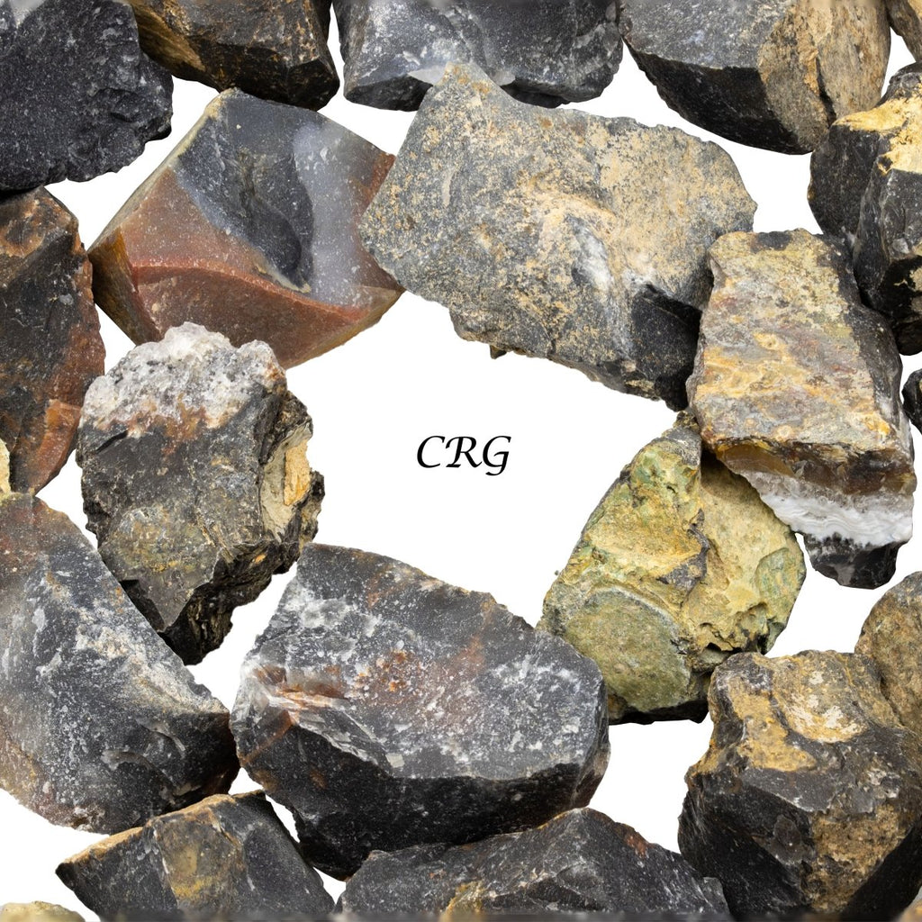 Rough Black and Grey Agate / 1-2" AVG - 1 KILO LOT