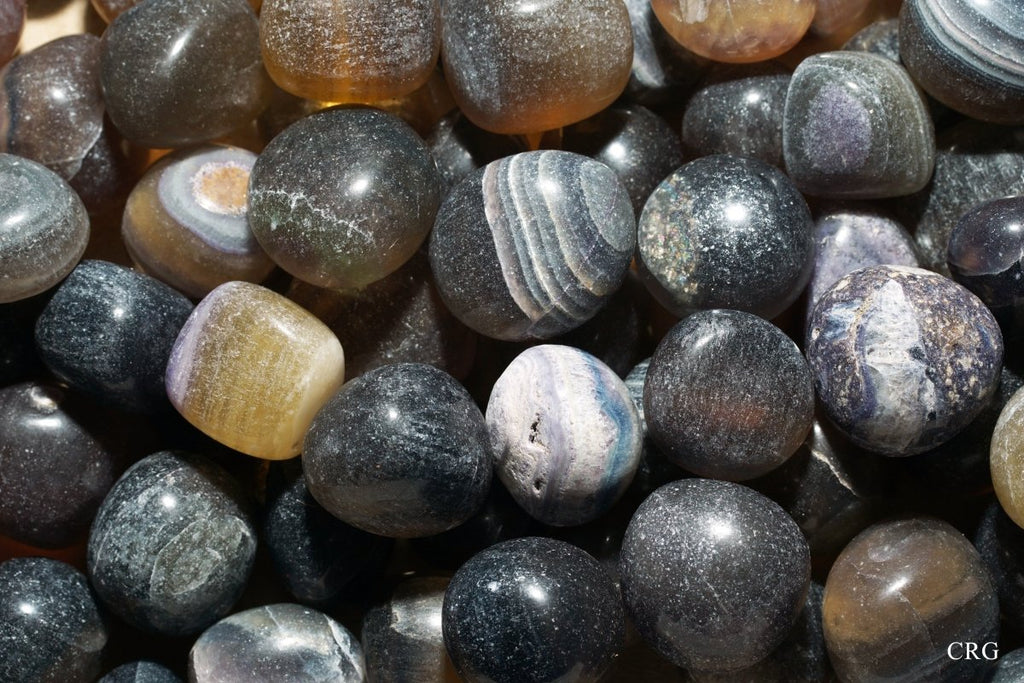 Dark Rainbow Fluorite Tumbled (India) 25-30mm 1-Kilo