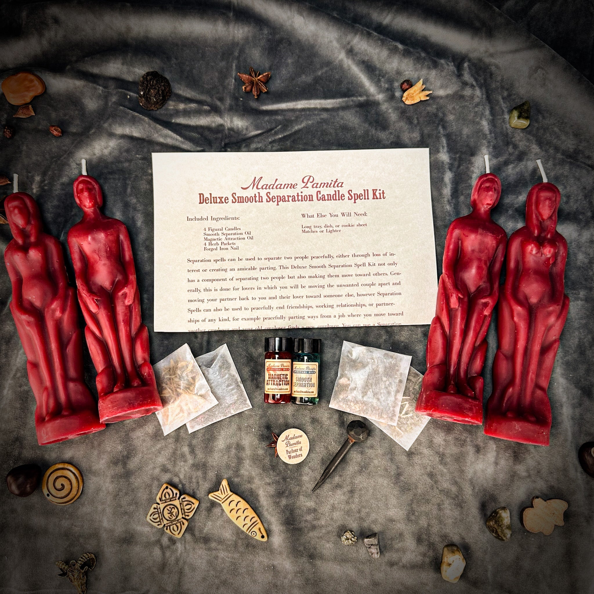 Deluxe Smooth Separation Candle Spell Kit - Human/Female | Peaceful Parting & Love Direction