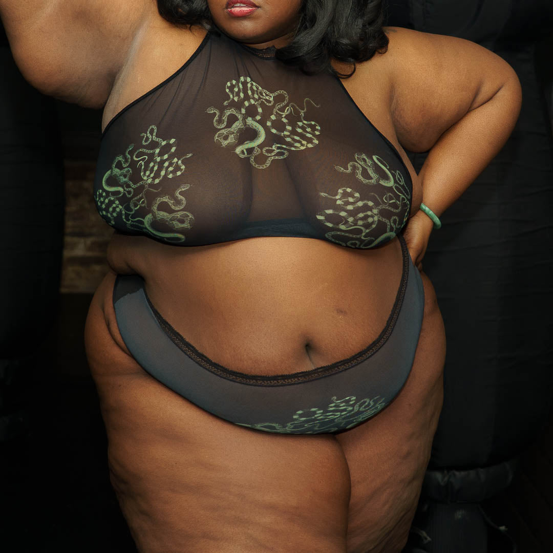 Obsidian Jade Snakes Ultra-Adjustable High Neck Cami