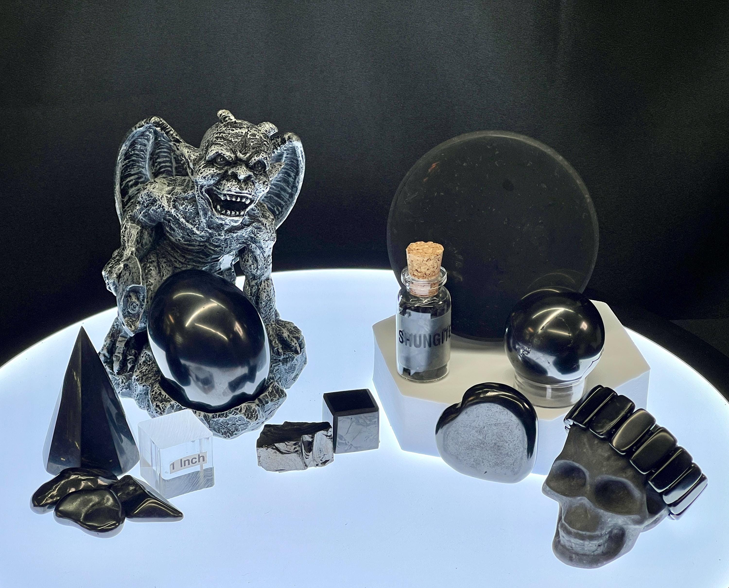Polished Shungite Crystal Bundle Lot (14 Pieces) Bulk Wholesale Gemstone Décor Collection