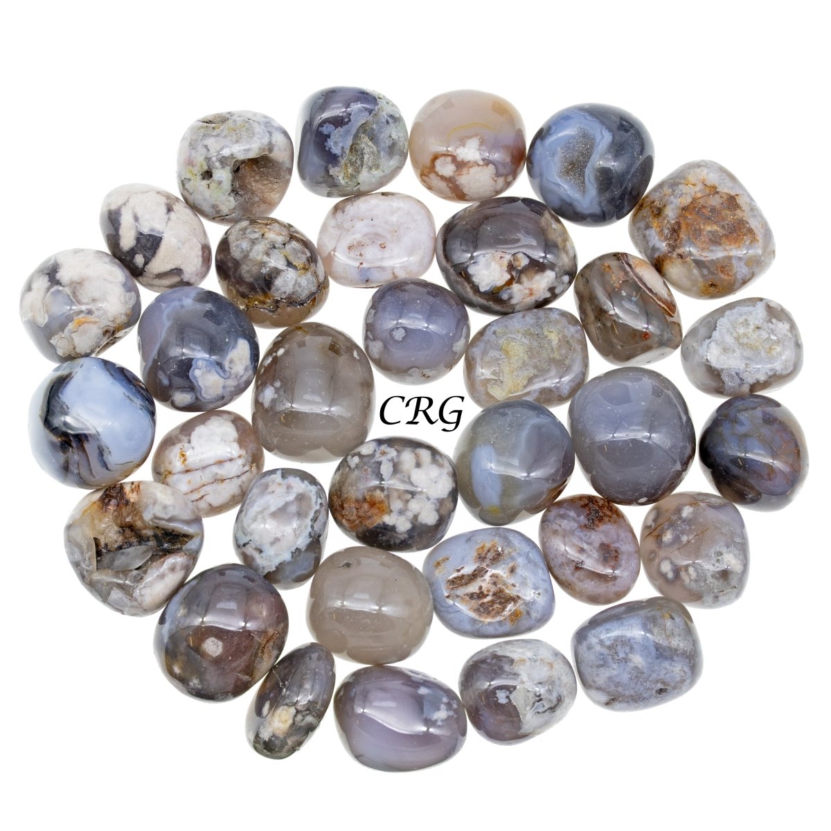 Black Flower Agate Tumble 1 Kilo