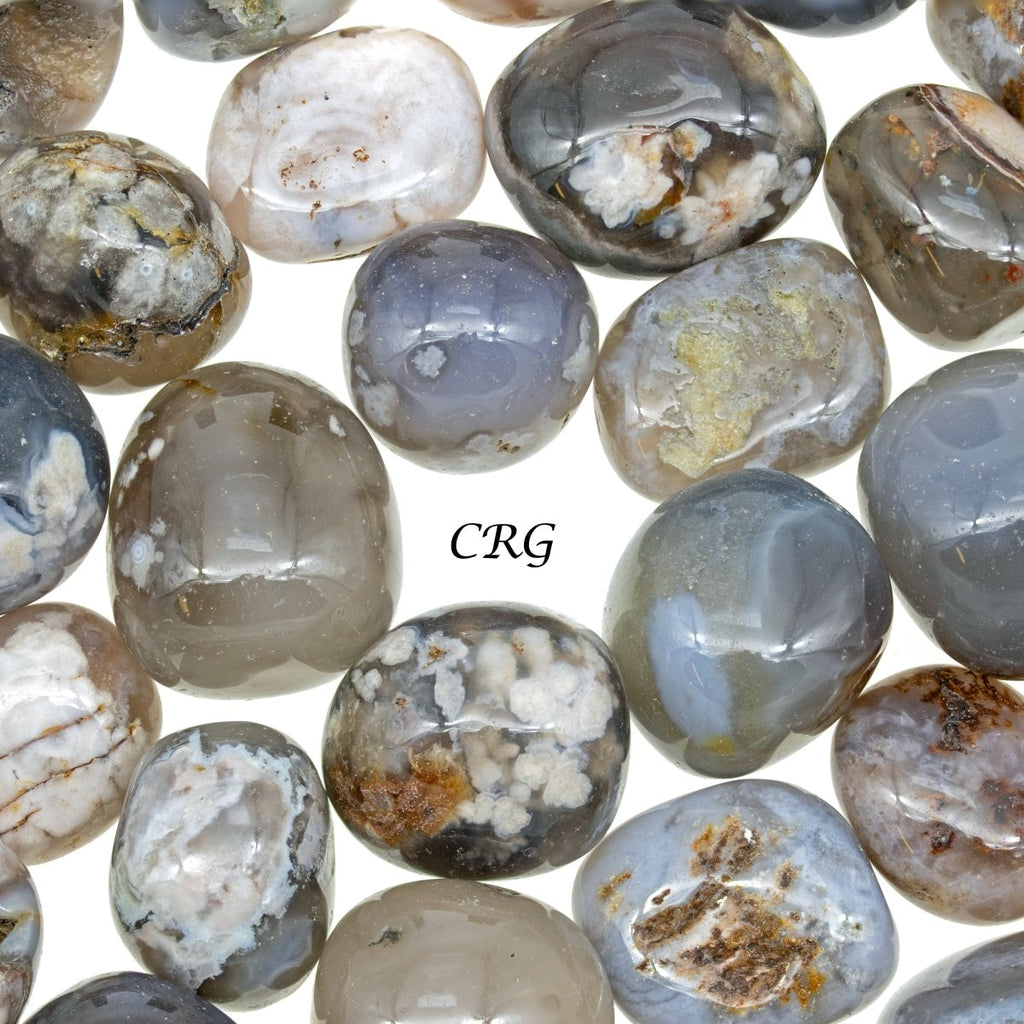 Black Flower Agate Tumble 1 LB.