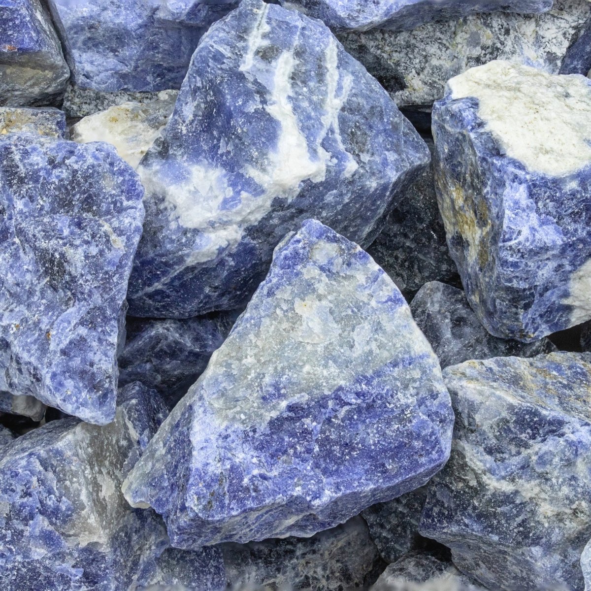 Blue Sodalitic Quartz Rough Pieces (Size 1 To 2 Inches) Wholesale Raw Crystals Minerals Gemstones