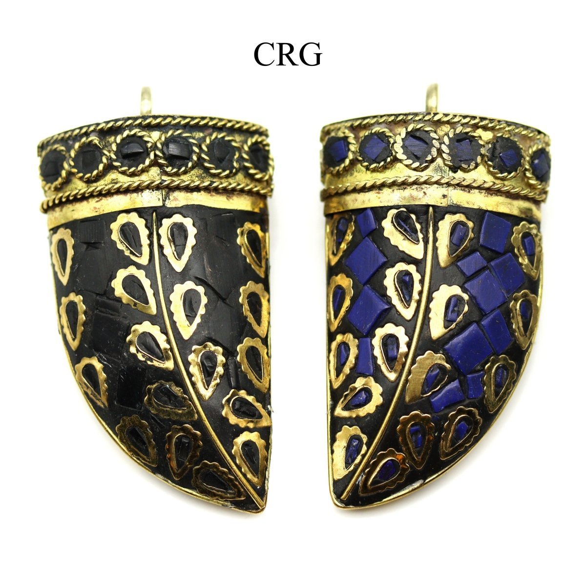 Brass Horn Pendant (2 Pieces) Size 2 Inches (Random Colors) (INJD)