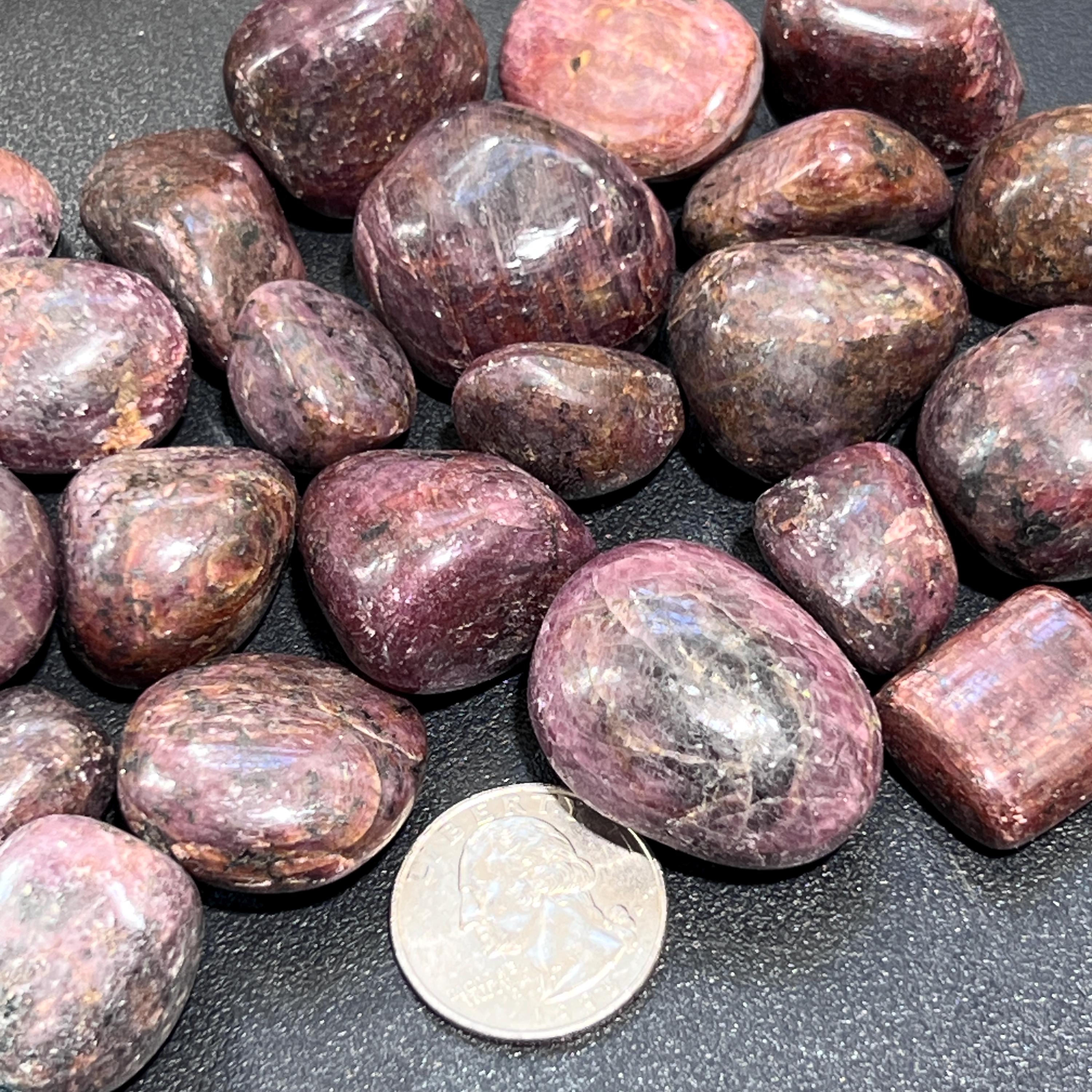 Red Ruby Crystal Tumbled (UV Reactive)(By The Piece Or Pound)