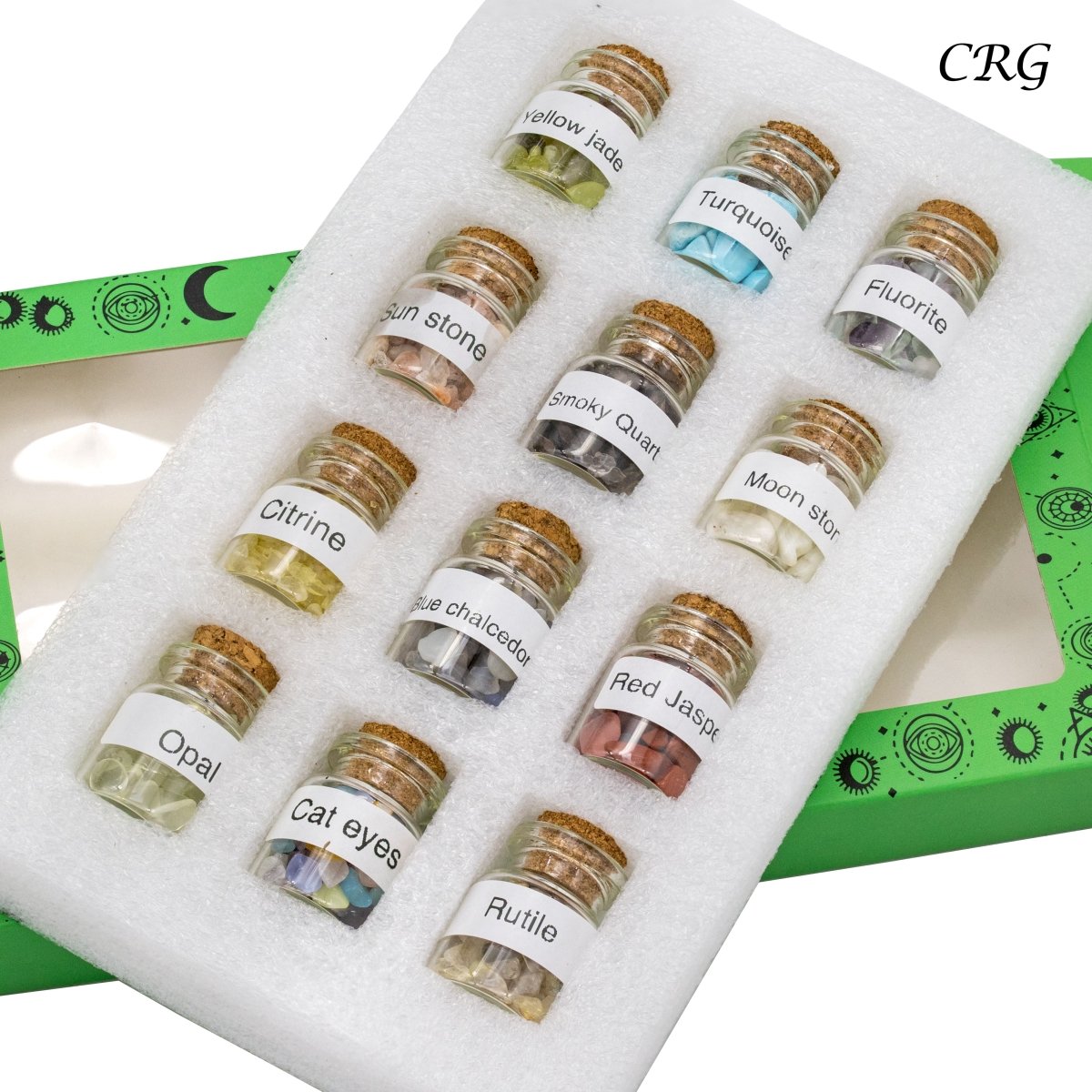 Gemstone Chips in Small Bottle (12 Pieces)(1 Sets Of 12) Assorted Crystal Confetti