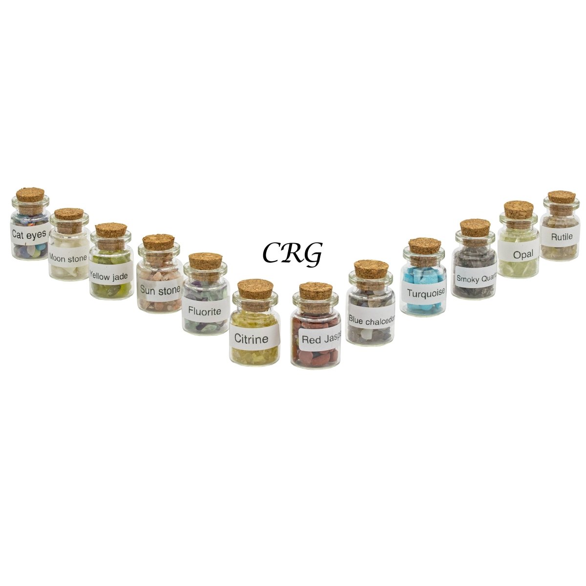Gemstone Chips in Small Bottle (12 Pieces)(1 Sets Of 12) Assorted Crystal Confetti