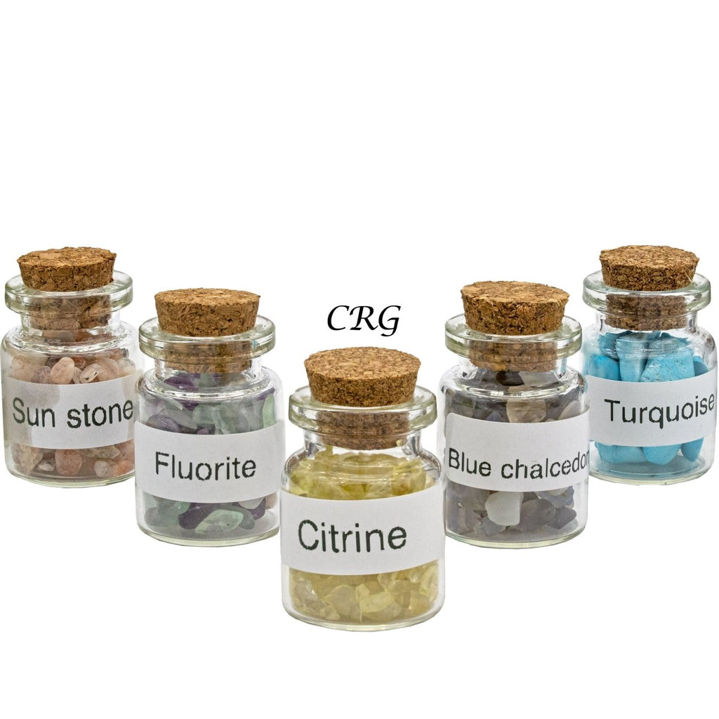 Gemstone Chips in Small Bottle (12 Pieces)(1 Sets Of 12) Assorted Crystal Confetti