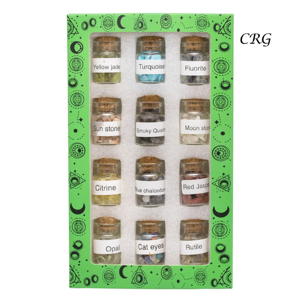 Gemstone Chips in Small Bottle (12 Pieces)(1 Sets Of 12) Assorted Crystal Confetti