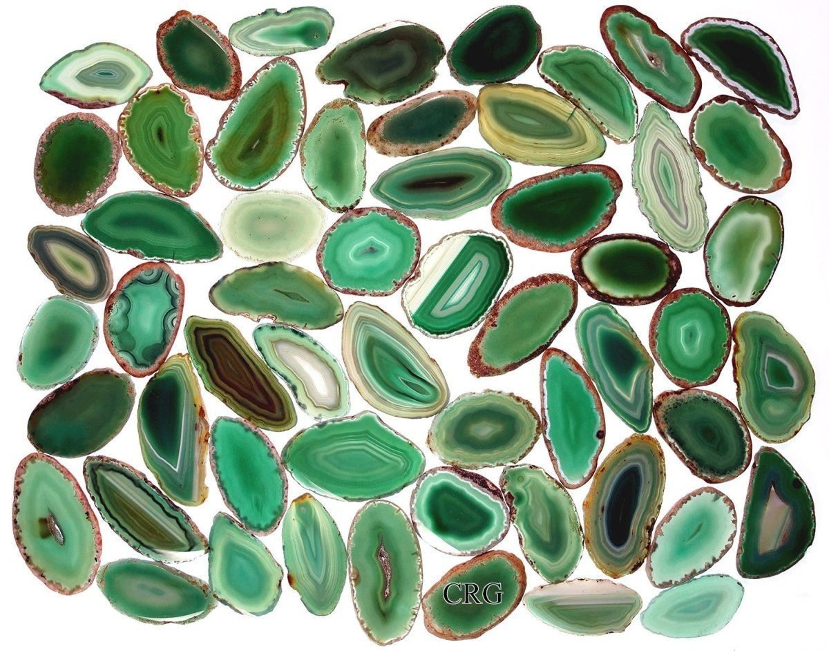 Green Agate Slice (Size #00) (1.5 to 2.5 inches) Grade A Brazilian Agate Geode Slice
