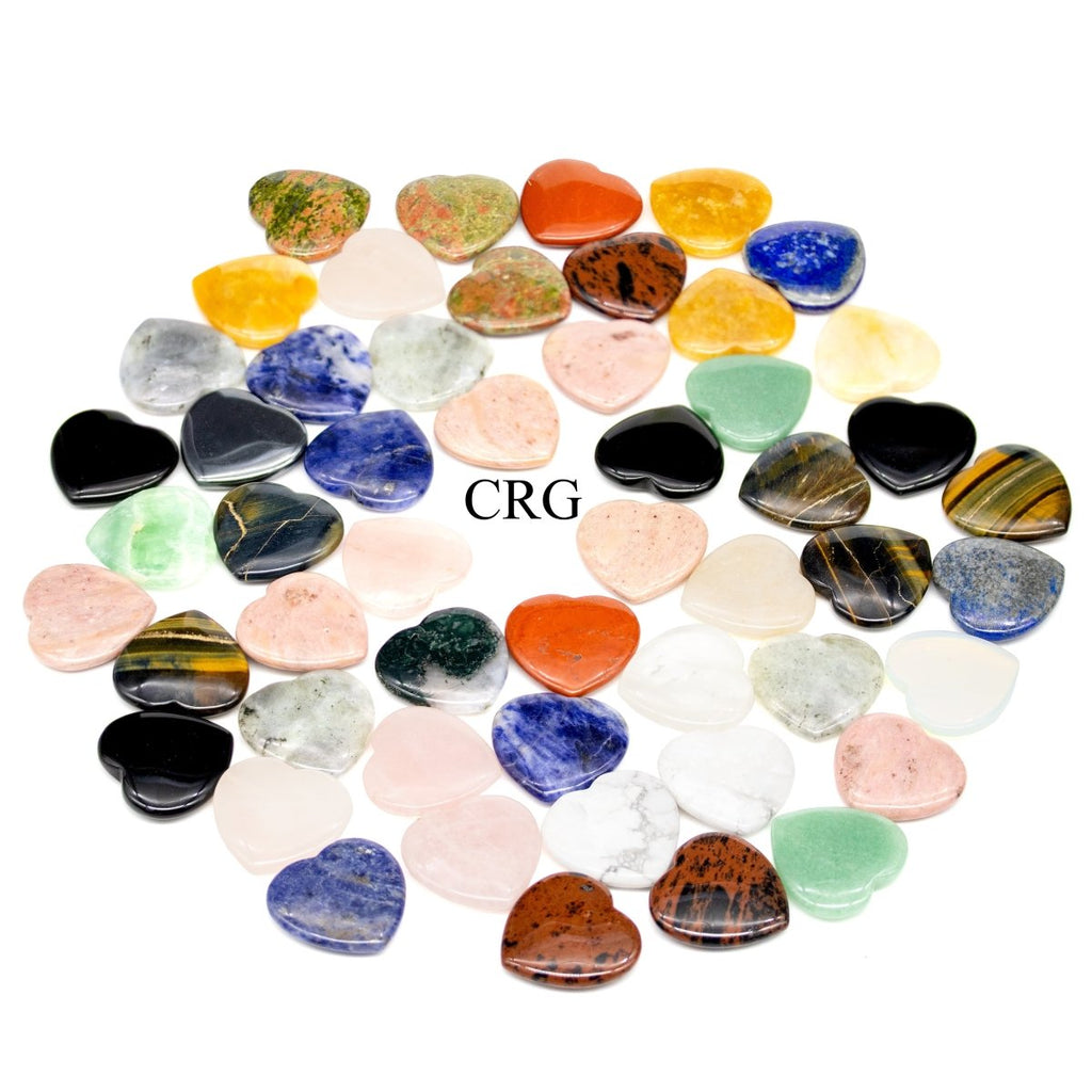 Mixed Gemstone Pocket Hearts 30mm (12 Pieces)