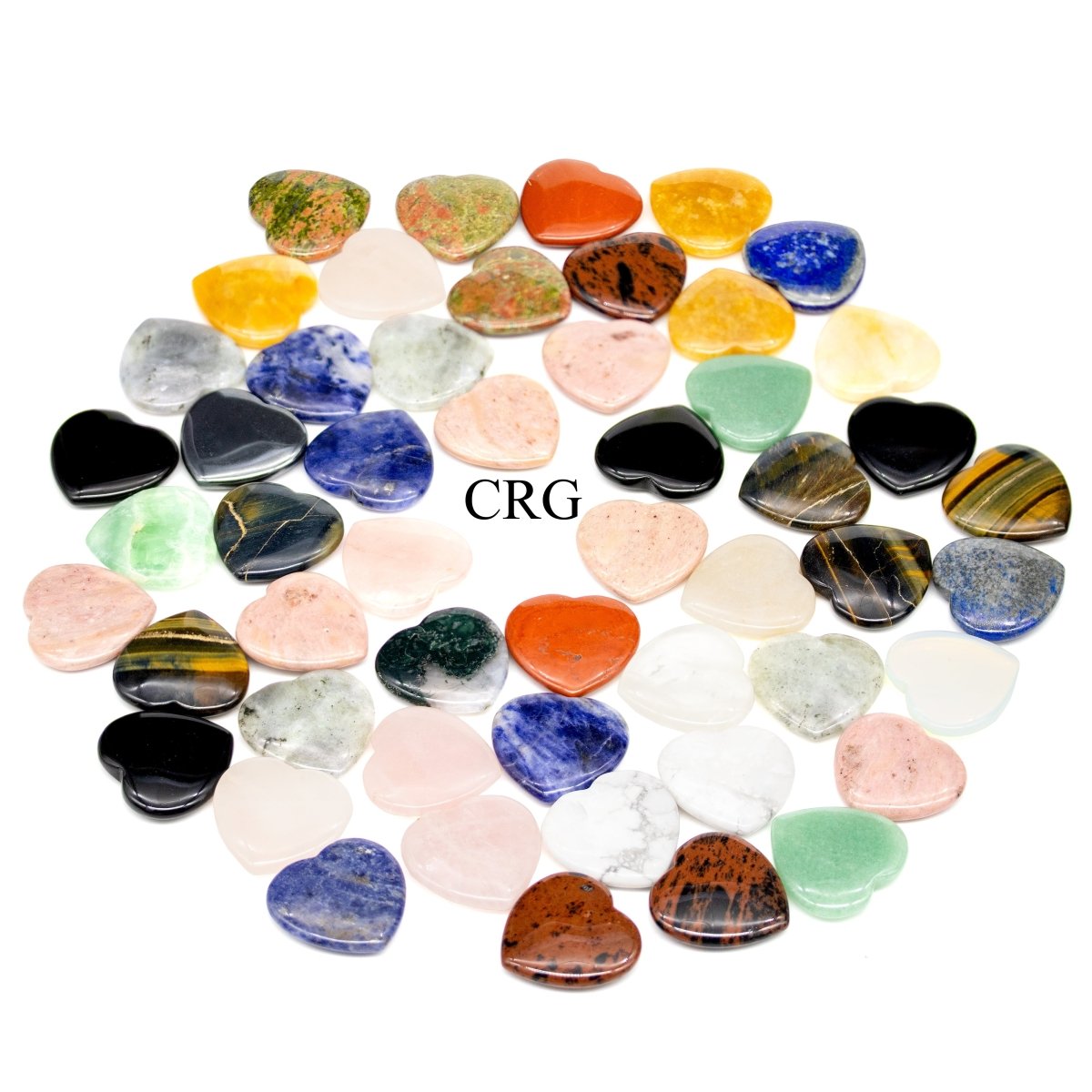 Mixed Gemstone Pocket Hearts 30mm (12 Pieces)