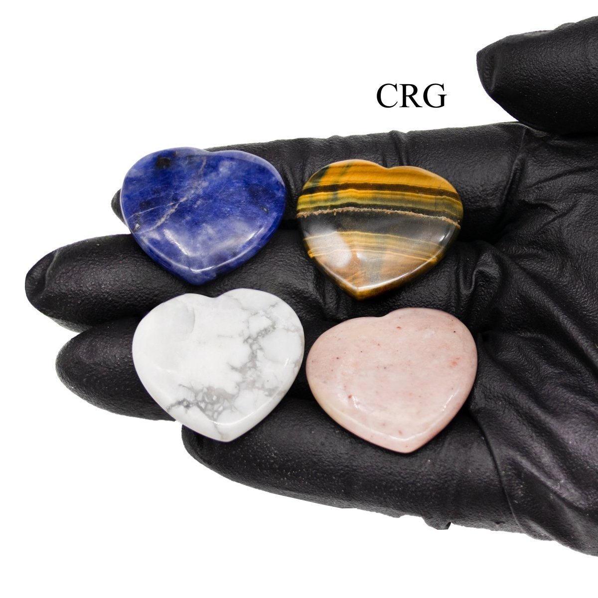 Mixed Gemstone Pocket Hearts 30mm (12 Pieces)