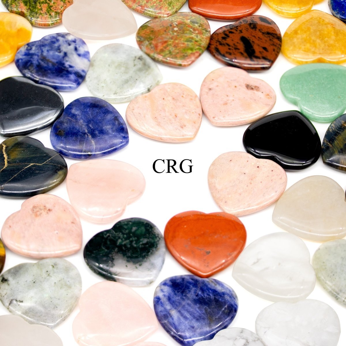 Mixed Gemstone Pocket Hearts 30mm (12 Pieces)
