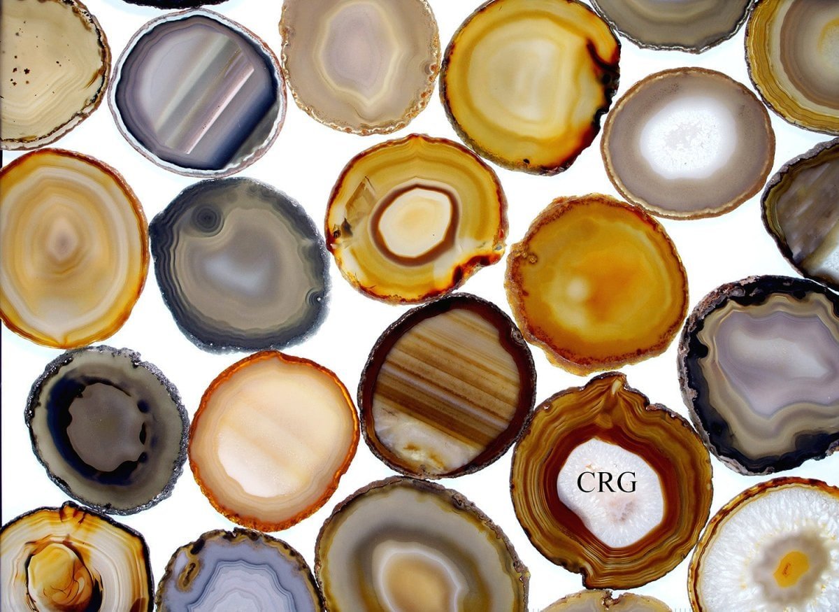 Natural Agate Slice Size #5 (5 To 5.5 Inches) (1 Piece)