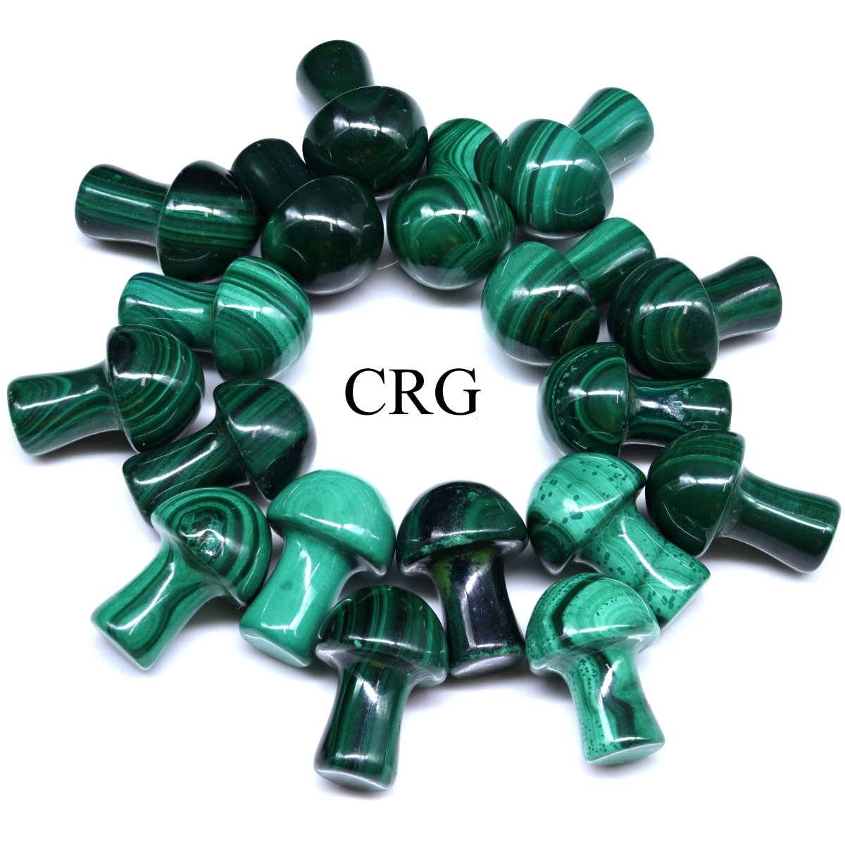 PACK OF 10 - Mini Malachite Mushrooms / .5"-.75" avg.