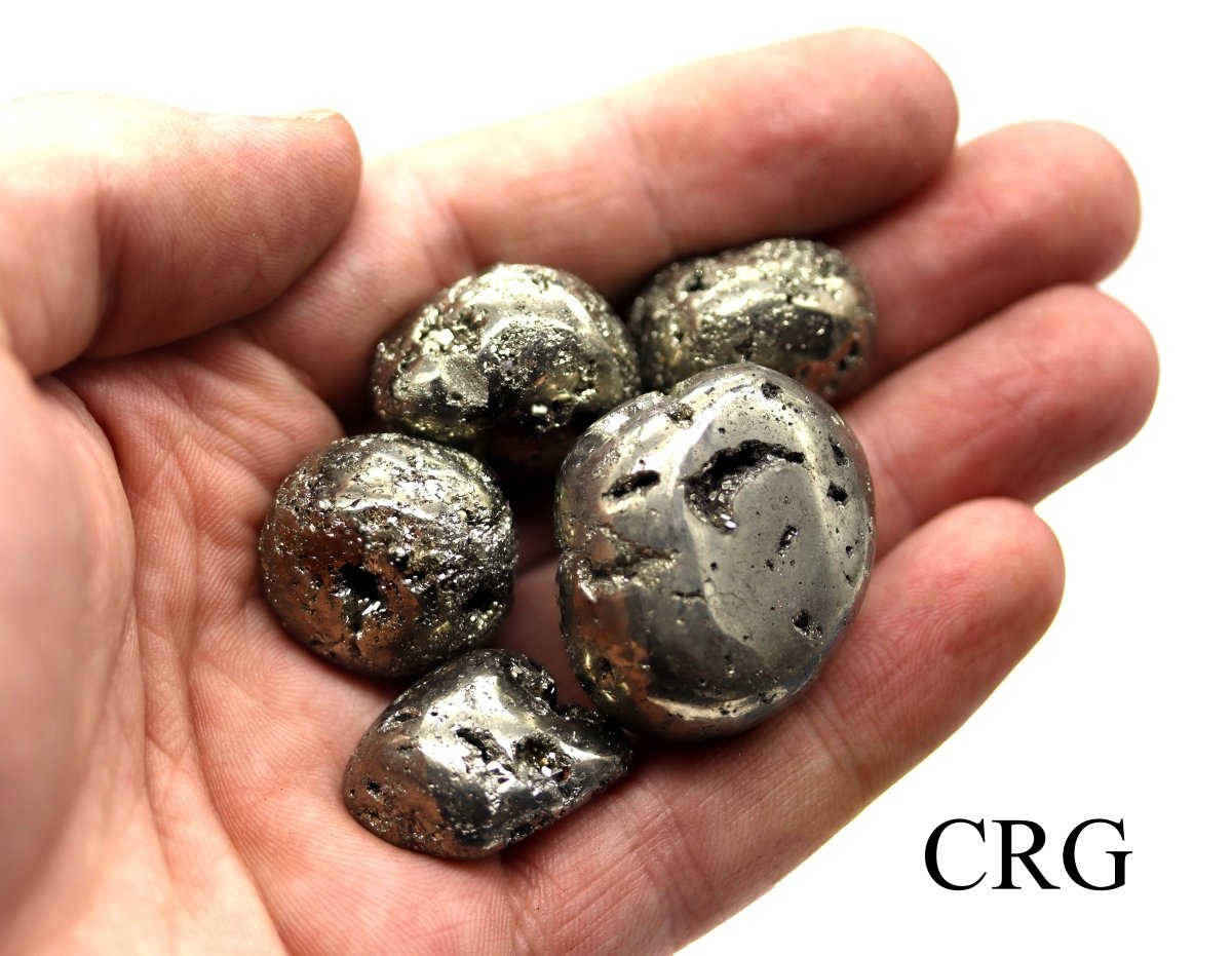 Peru Iron Pyrite Tumbled 25-35 mm (8 ounce lot)