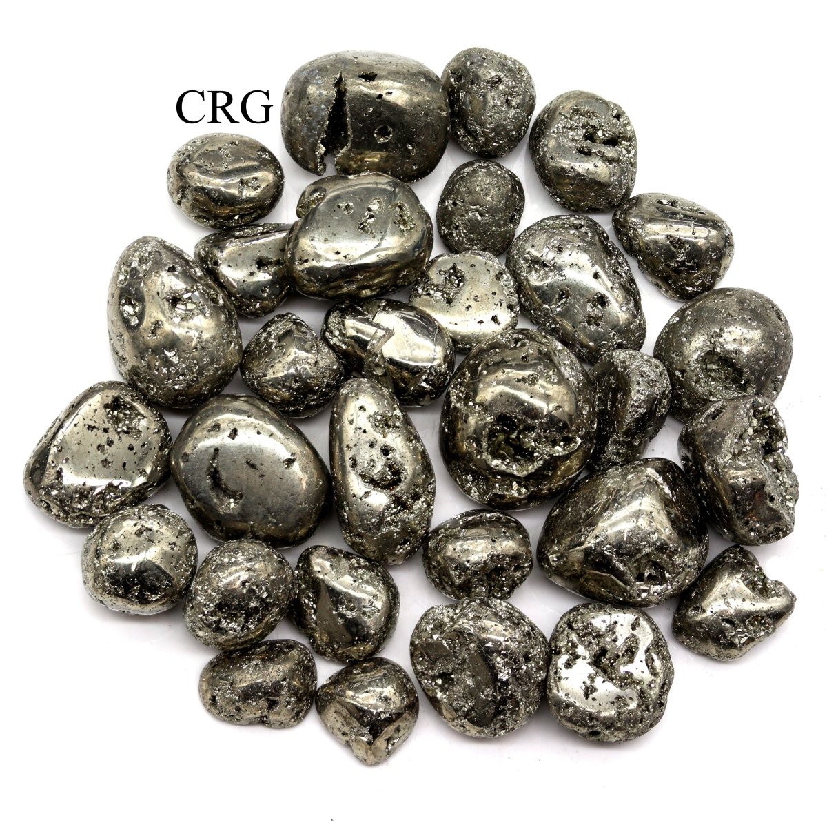 Peru Iron Pyrite Tumbled 25-35 mm (8 ounce lot)