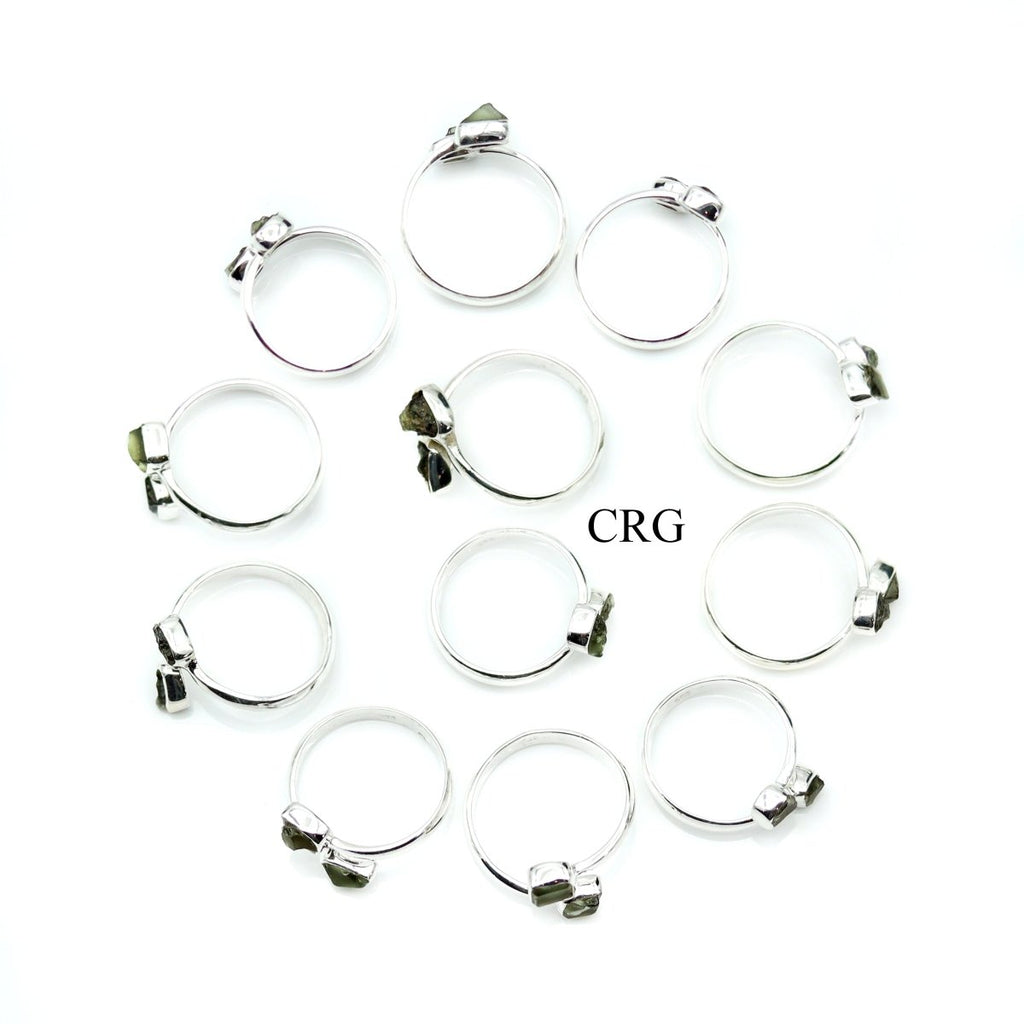 QTY 1 - 925 Sterling Silver Moldavite Rings / ADJUSTABLE