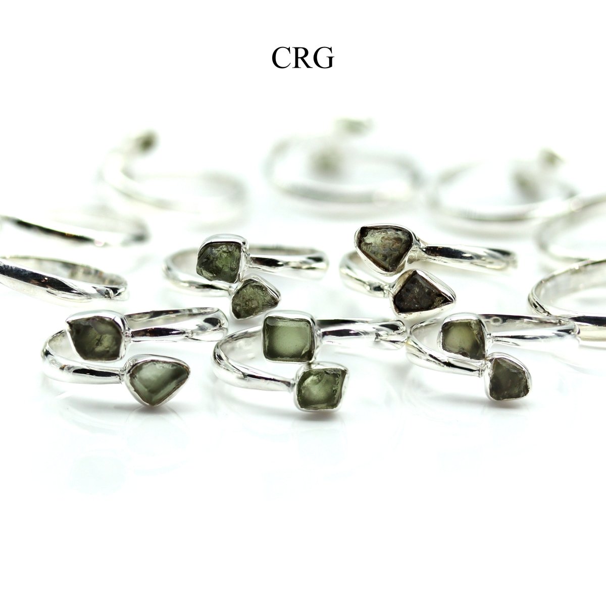 QTY 1 - 925 Sterling Silver Moldavite Rings / ADJUSTABLE
