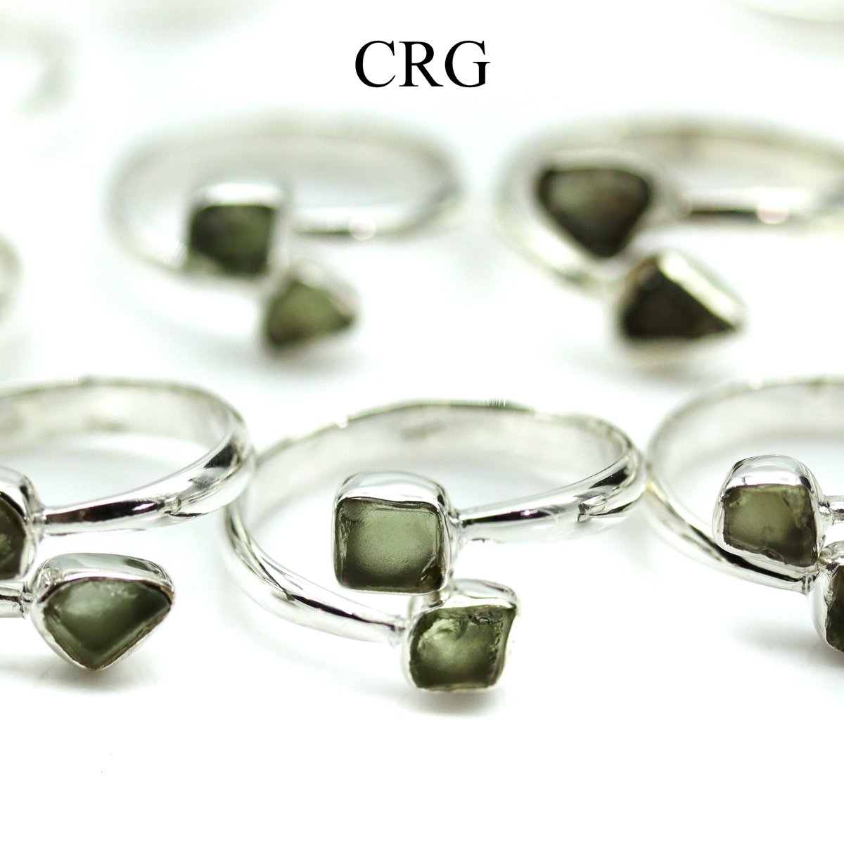 QTY 1 - 925 Sterling Silver Moldavite Rings / ADJUSTABLE
