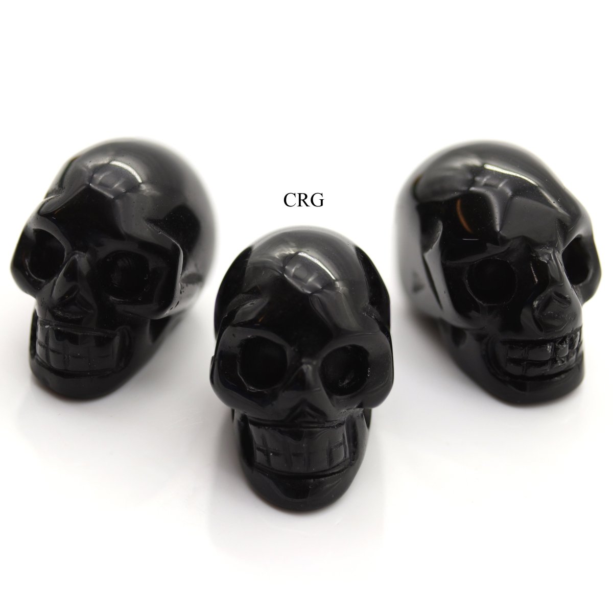 QTY 1 - Black Agate Gemstone Skull / 1.5" AVG
