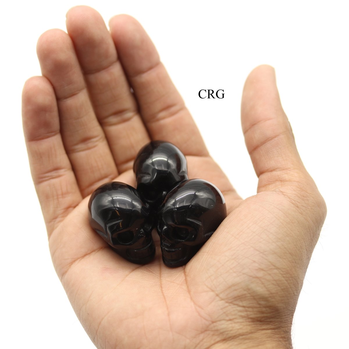 QTY 1 - Black Agate Gemstone Skull / 1.5" AVG
