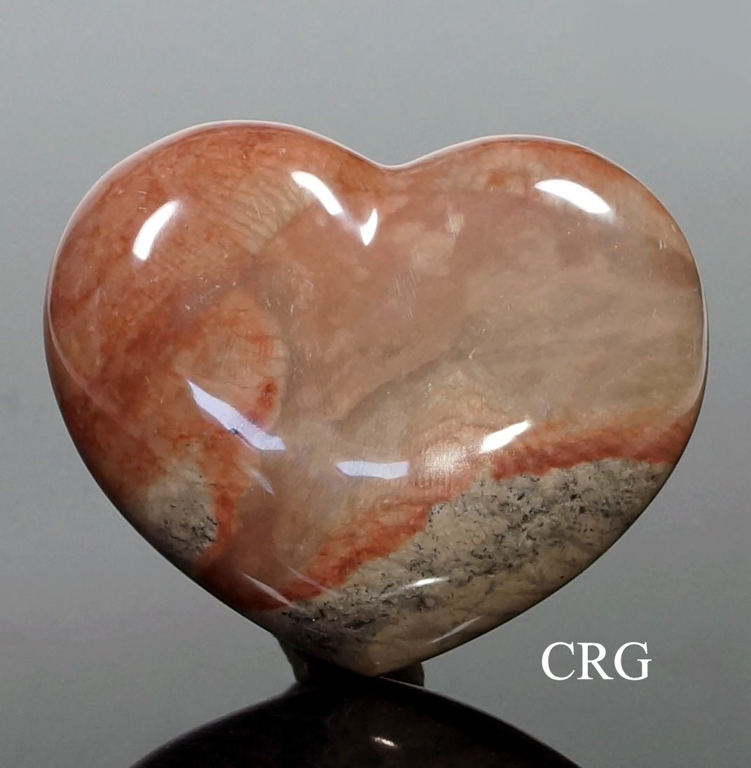 QTY 1 - Desert Jasper Puffy Heart / 2-4" AVG