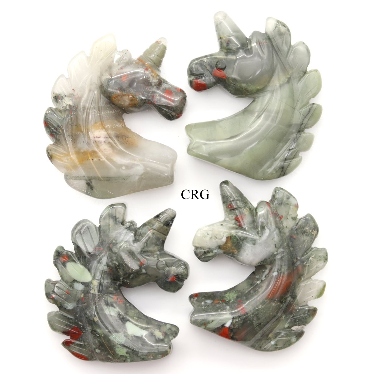 QTY 1 - Dragon's Blood Jasper Gemstone Unicorn / 2" AVG