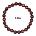 QTY 1 - Garnet Tumbled Bead Stretch Bracelet / 8mm Avg