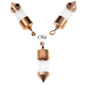 QTY 1 - Glass Bottle Pendant w/ Copper Ends