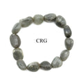 QTY 1 - Grey Aventurine Tumbled Bead Stretch Bracelet / 10-15mm AVG