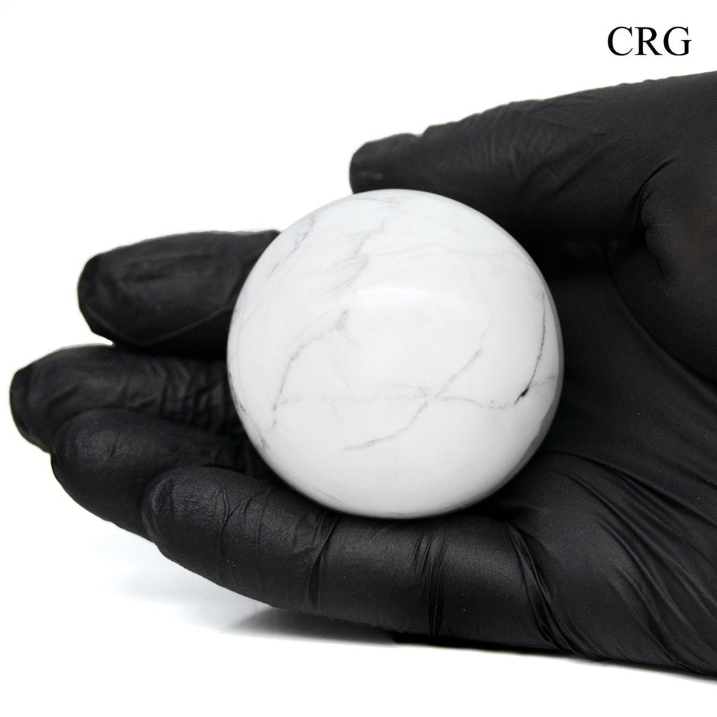 QTY 1 - Howlite Gemstone Sphere / 40-50mm AVG