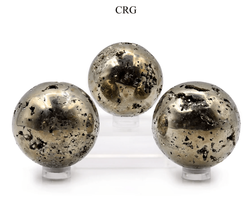 QTY 1 - Iron Pyrite Sphere / 30-40mm AVG