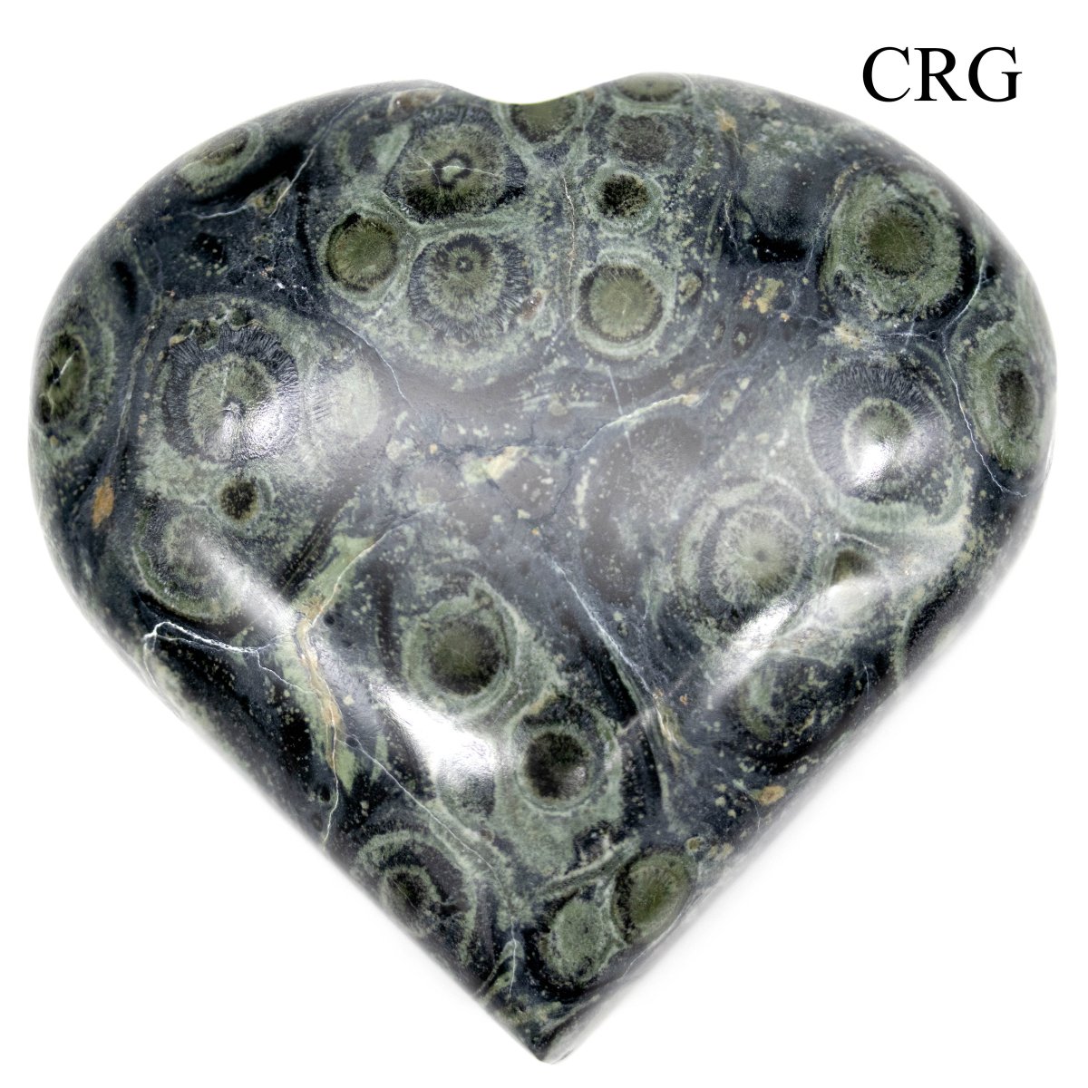 QTY 1 - Kambaba Jasper Puffy Heart / 2-4" AVG