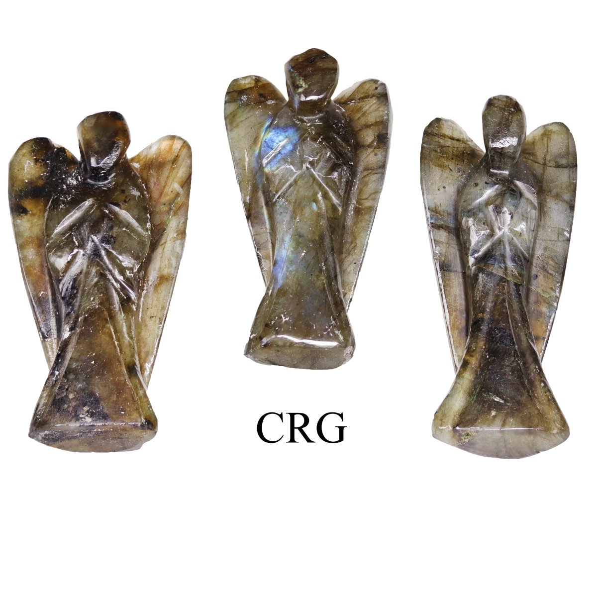 QTY 1 - Labradorite Gemstone Pocket Angel / 2" AVG
