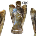QTY 1 - Labradorite Gemstone Pocket Angel / 2" AVG
