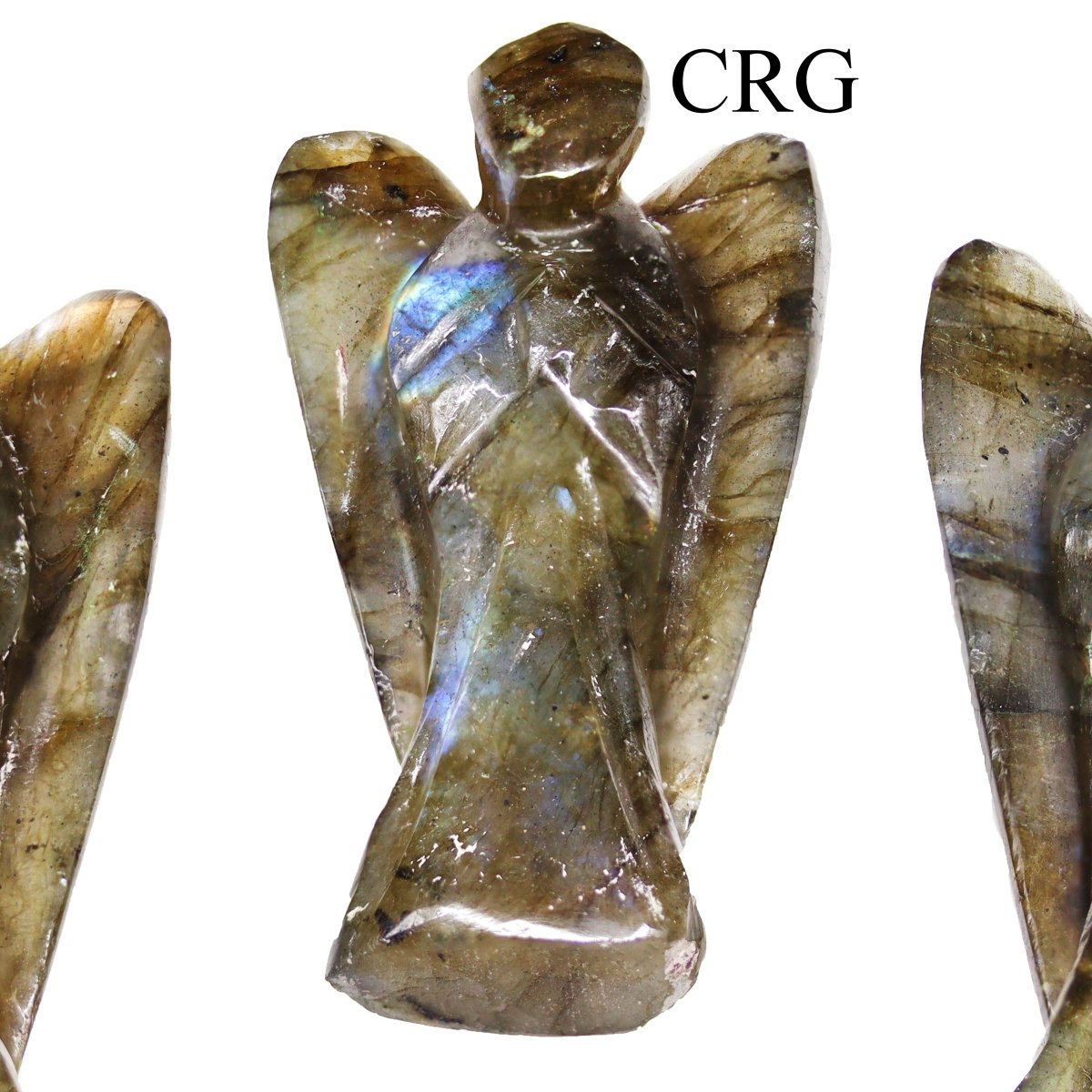QTY 1 - Labradorite Gemstone Pocket Angel / 2" AVG