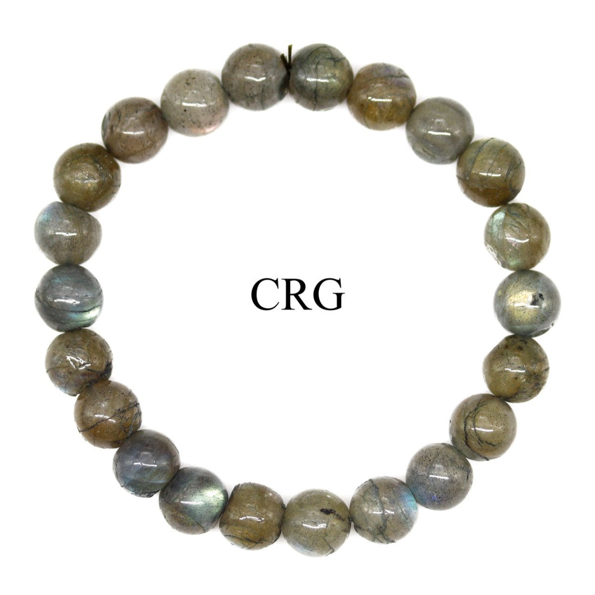 QTY 1 - Labradorite Tumbled Bead Stretch Bracelet / 8mm AVG