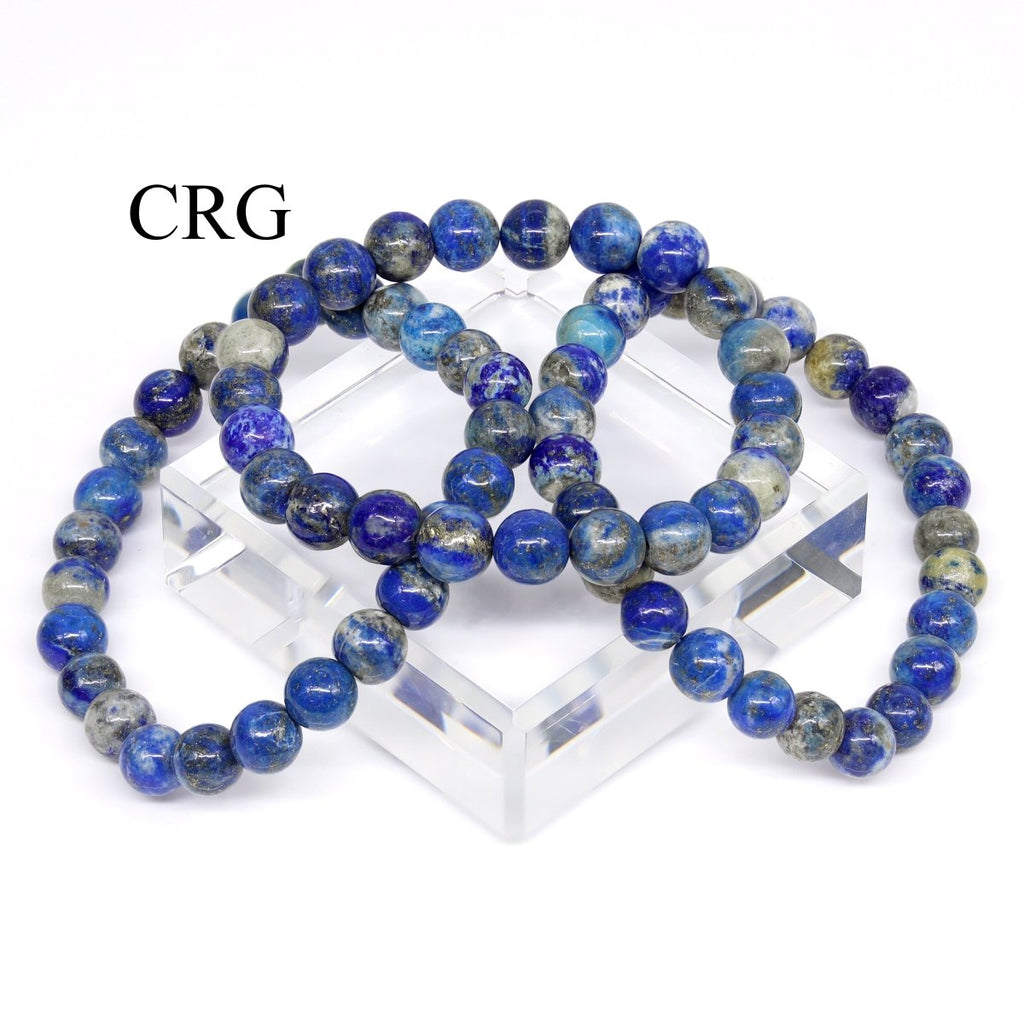 QTY 1 - Lapis Tumbled Bead Stretch Bracelet / 8mm AVG